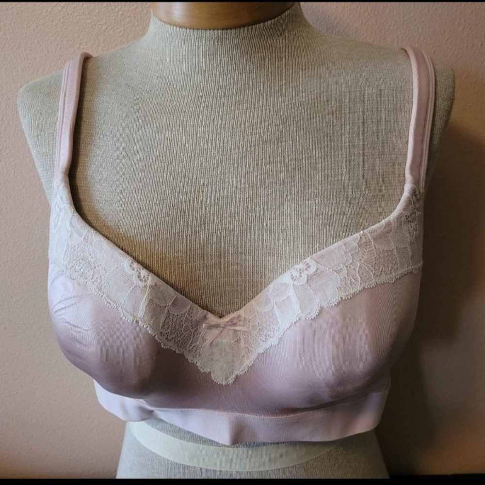 Cacique Pink Lace Lightly Lined Balconette Bra - Picture 6 of 7